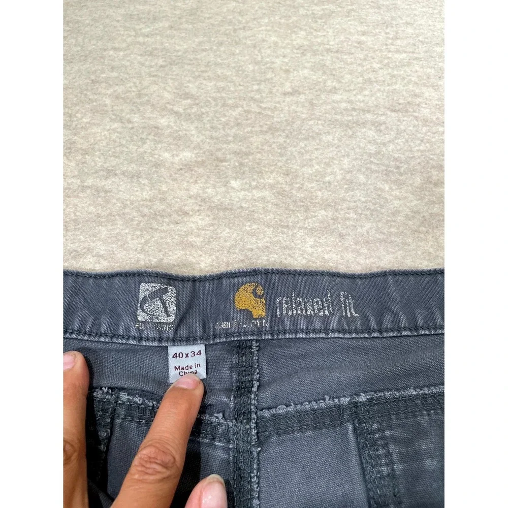 Carhartt Relaxed Fit Full Swing Carpenter Work Pants Mens 40x34 Gray Cotton Logo